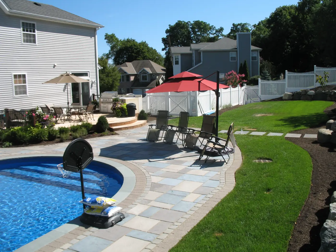 Full hardscape — stoop and driveway