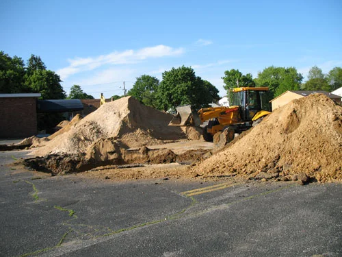 Commercial parking lot construction and paving