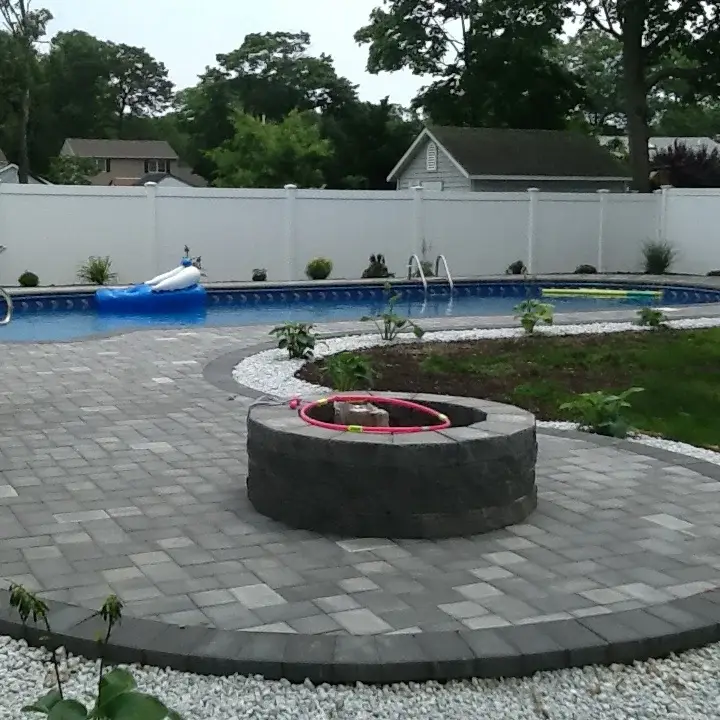 Stone fire pit — outdoor living
