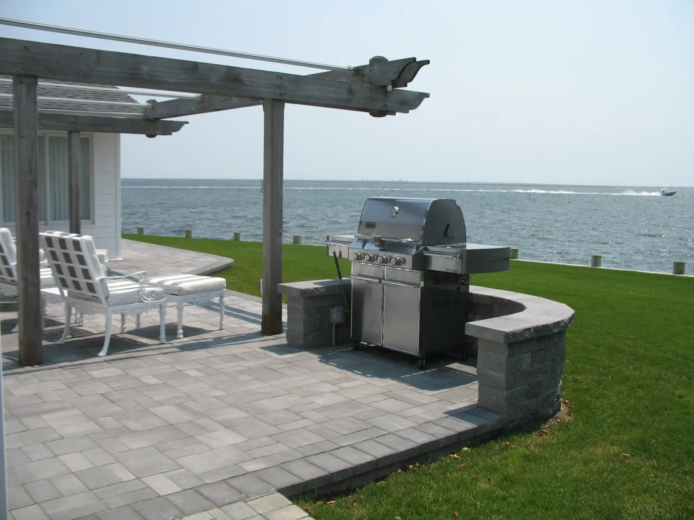 Pool deck installation — premium pavers